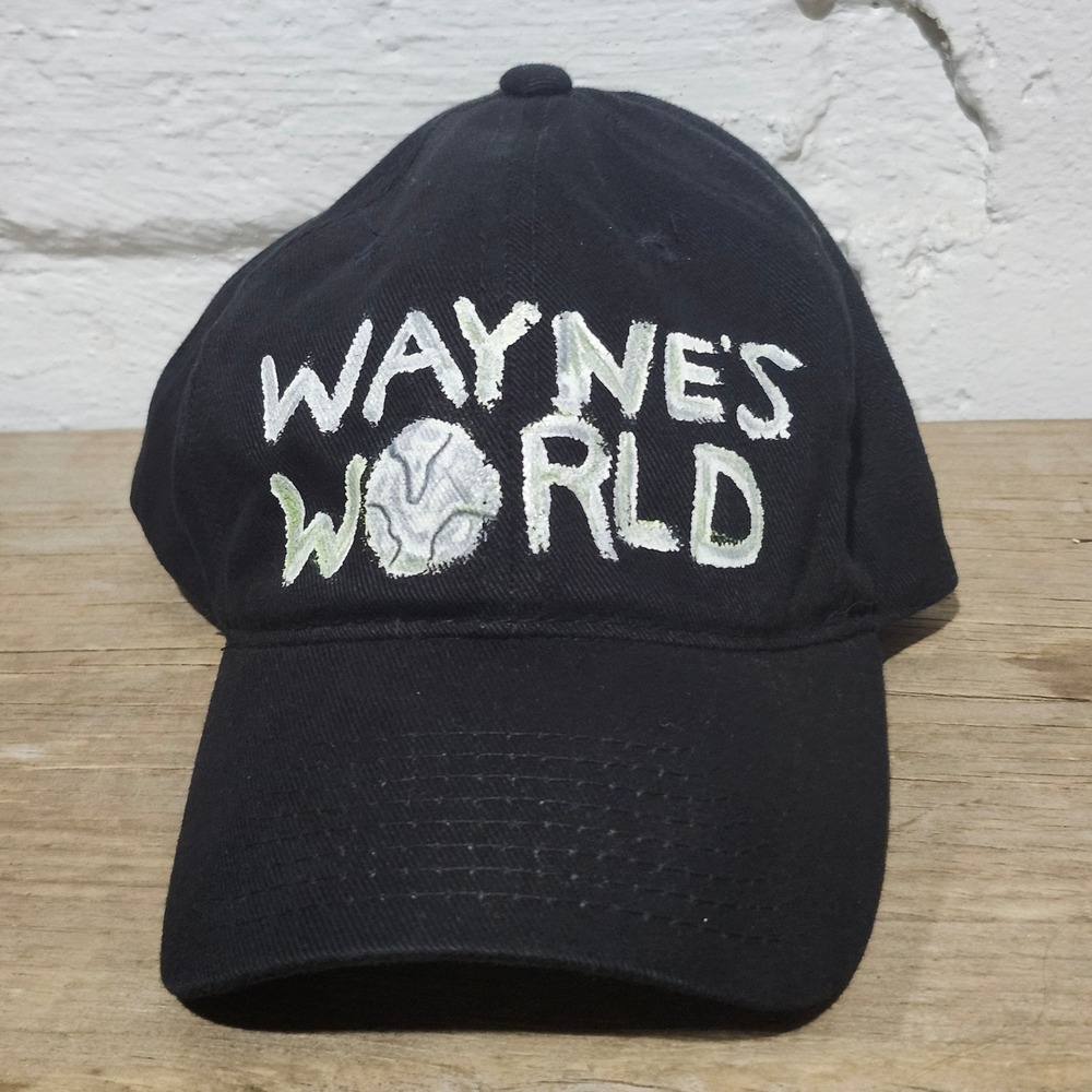 Signatures Waynes World Movie Promo Baseball Cap Black Adjustable Dad Hat Vtg 90